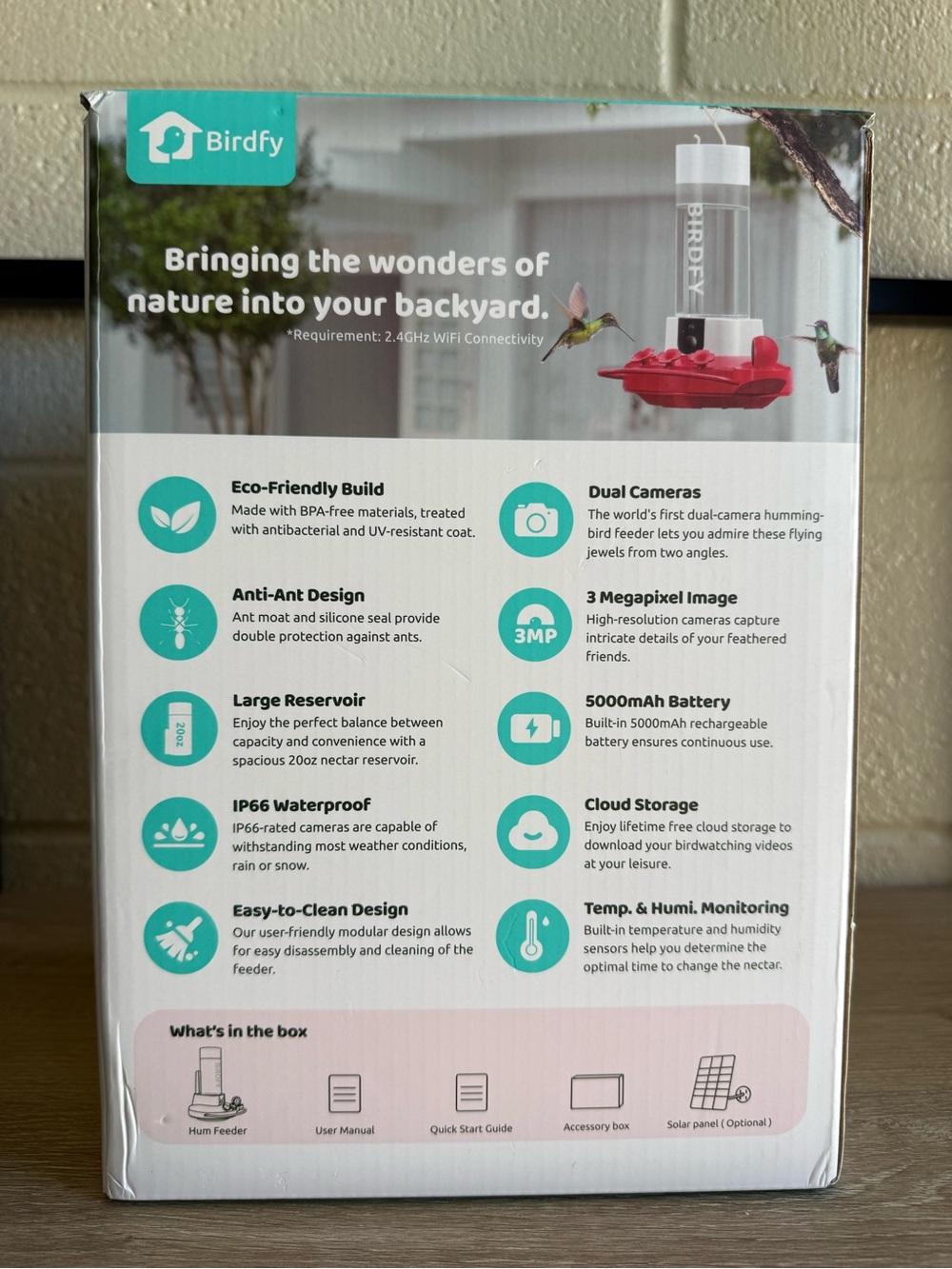 BirdfyHum Feeder Duo Hummingbird Feeder Camera Solar AI Bird Feeder Open Box - Picture 6 of 7